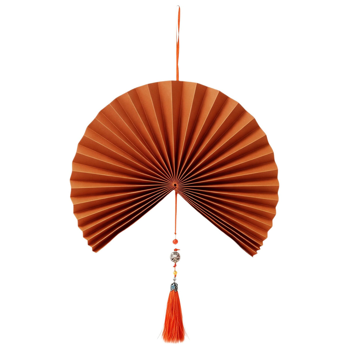 Folding Paper Fan Burnt Orange 39" E4051