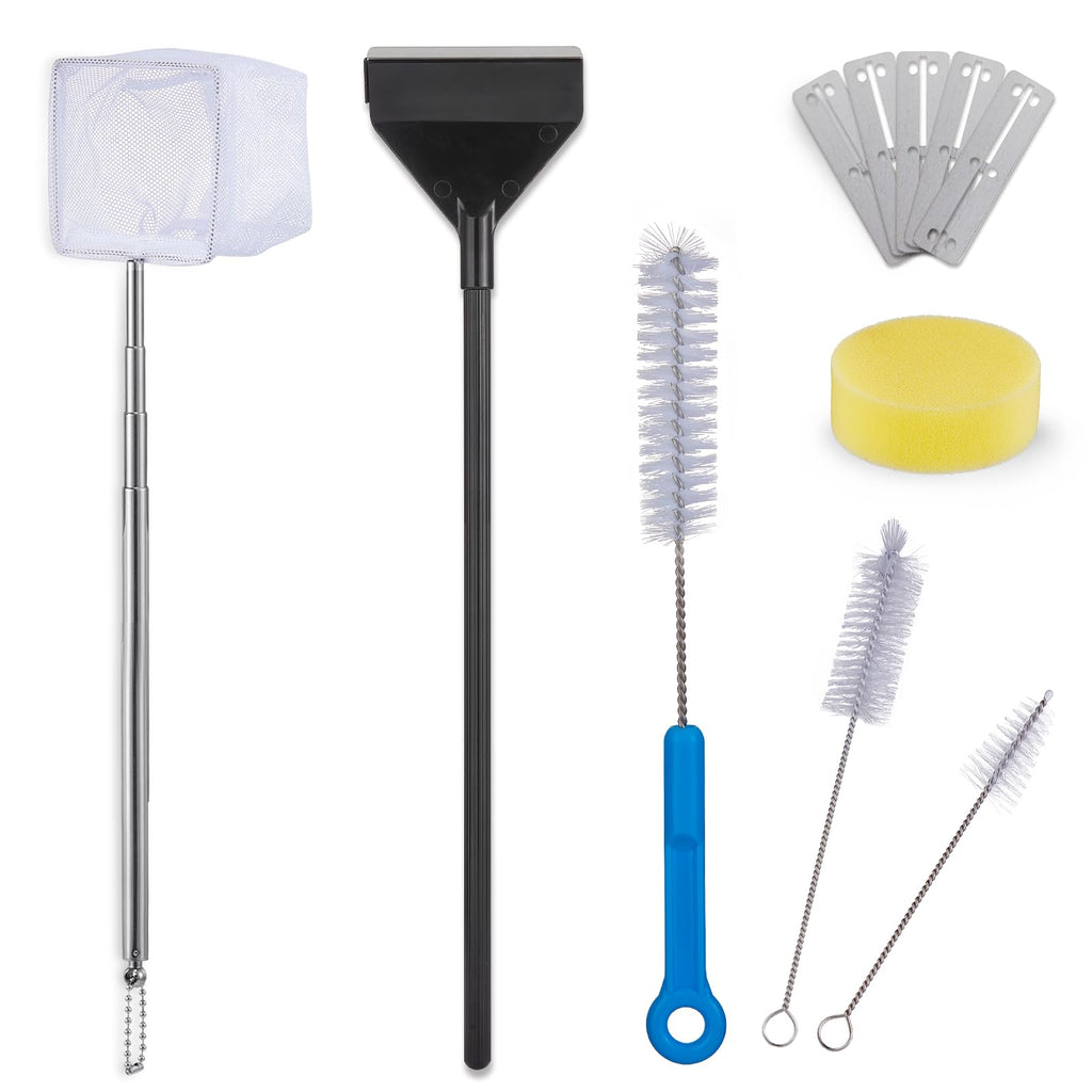 7-in-1 Fish Tank Cleaning Kit with Algae Scraper & Aquarium Brushes T388915