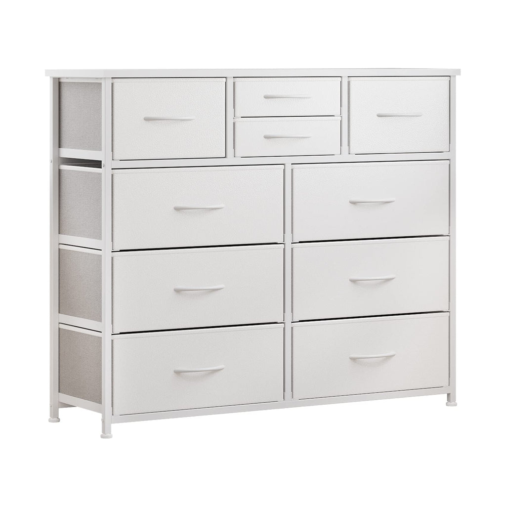 White 10 Drawer Fabric Dresser Y927034