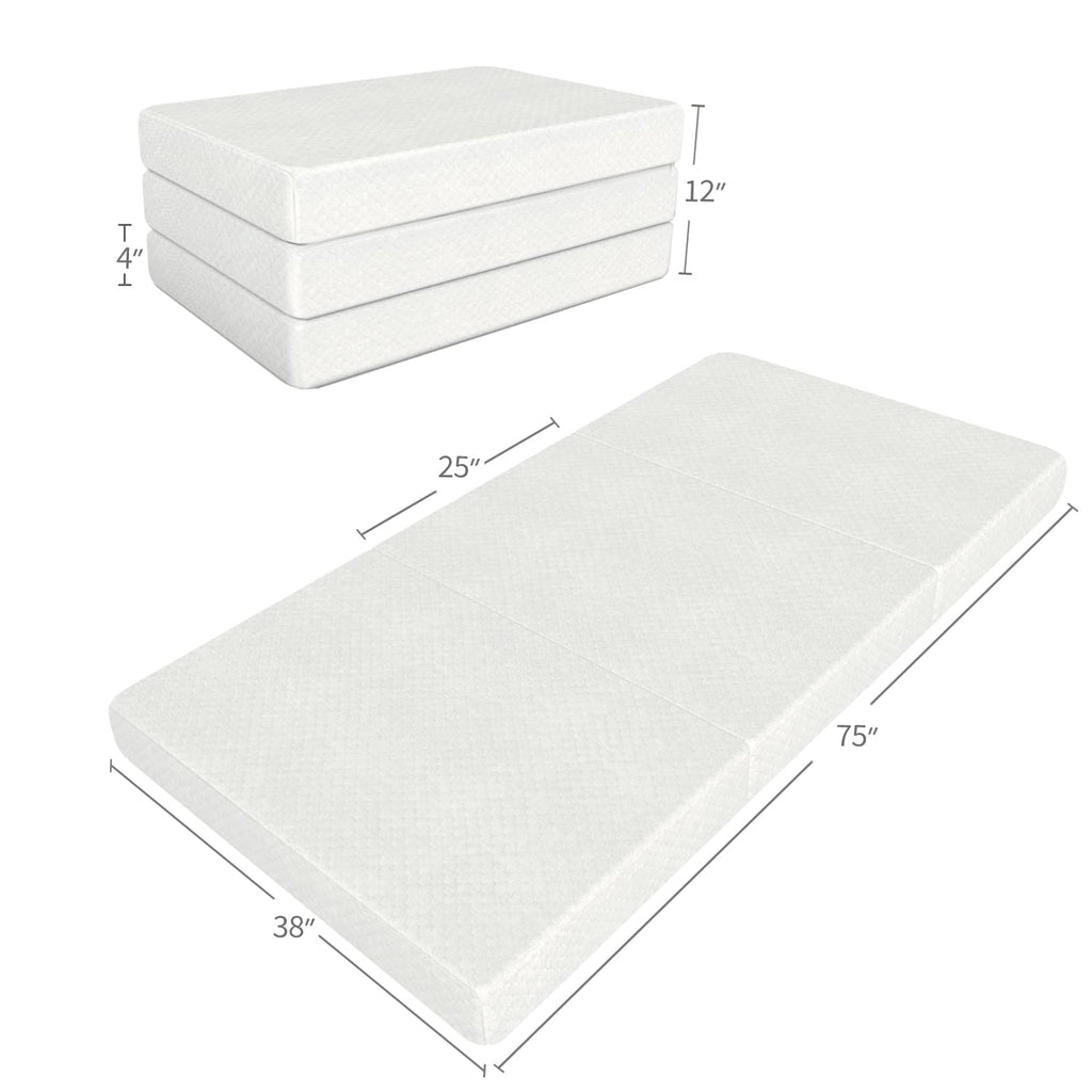 Memory Foam Tri-fold Mattress Topper, Twin Size C51388