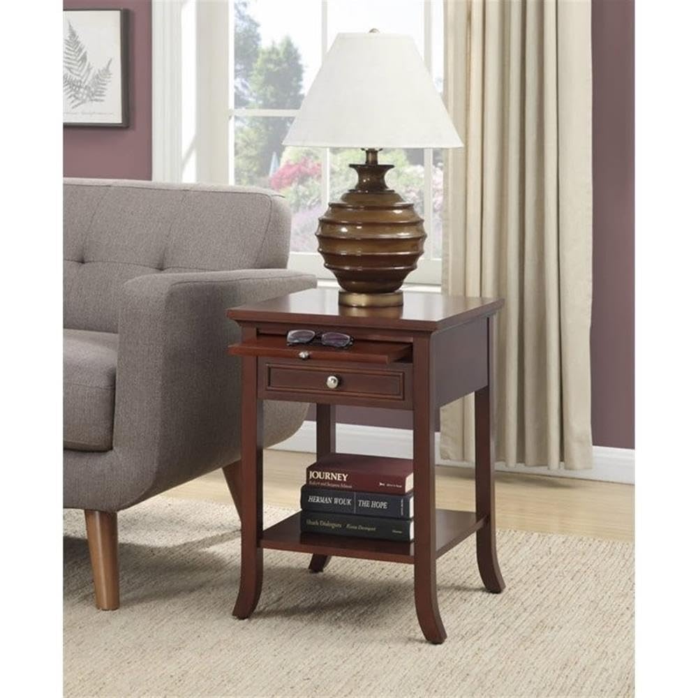 Espresso Mahogany Wood End Table Set of 2 H8237