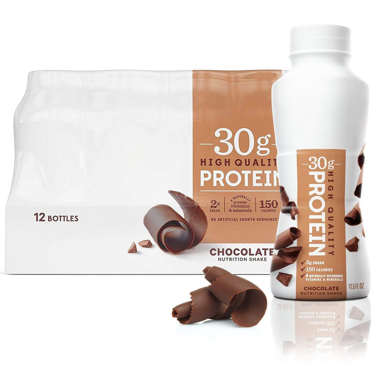 Chocolate Protein Shakes 12 Pack 30g Protein Low Sugar Lactose-Free 11.5 fl oz M158331