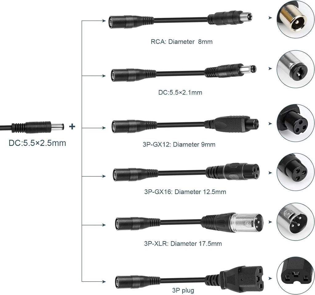 42V 2A Electric Scooter Charger with 7 Plugs P3129
