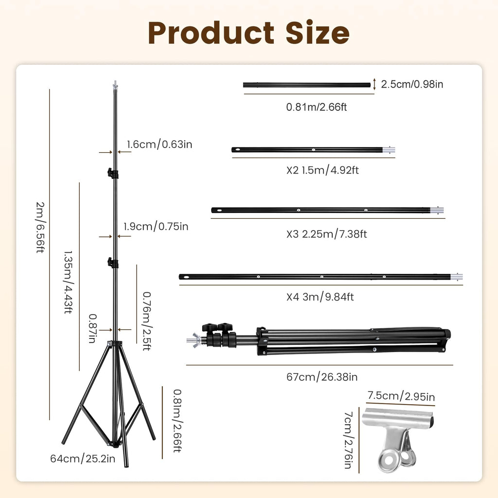 6.5 x 10ft Backdrop Support Stand Kit M3490