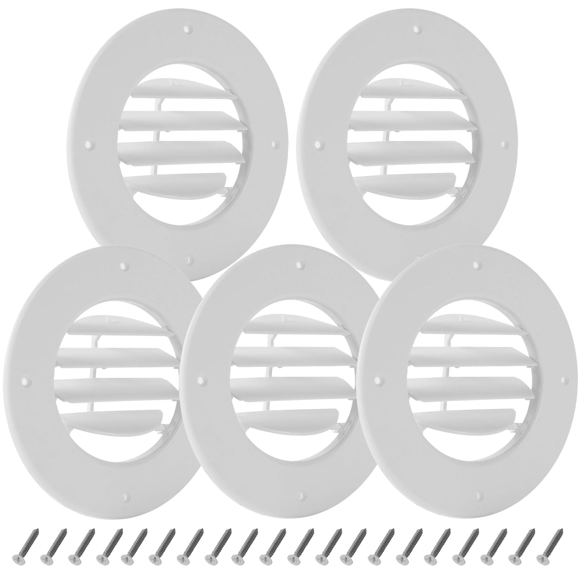6.5" White RV Ceiling Vent Covers 5-Pack F32096