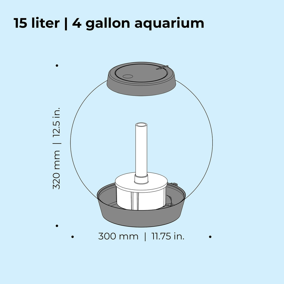 15 Acrylic Aquarium with White LED Lights N77286
