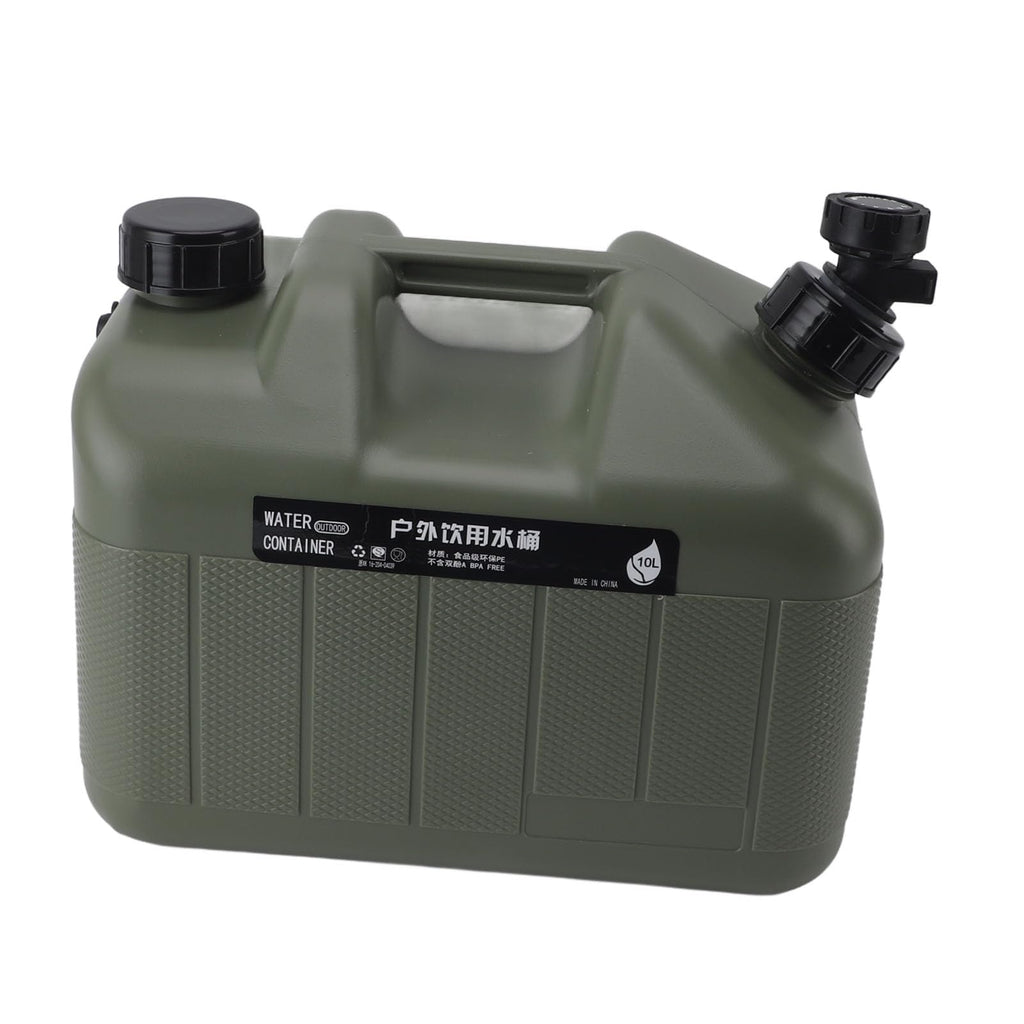 Portable 10L Green Water Storage Jug with Faucet V1394