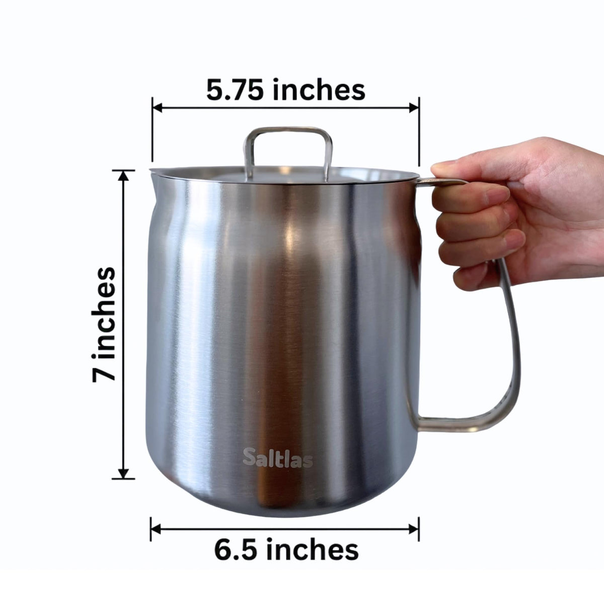 304 Stainless Steel Deep Fryer Pot with Basket and Oil Strainer, 3.5 L K4648