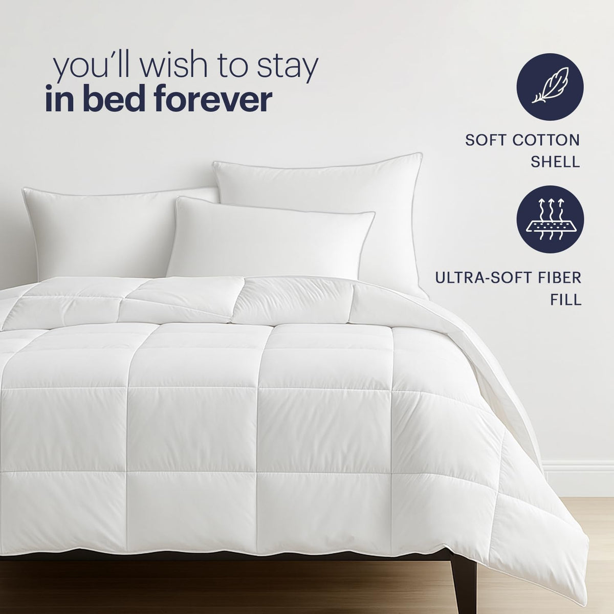 White Down Alternative Bed Pillows Set of 2 King P5727