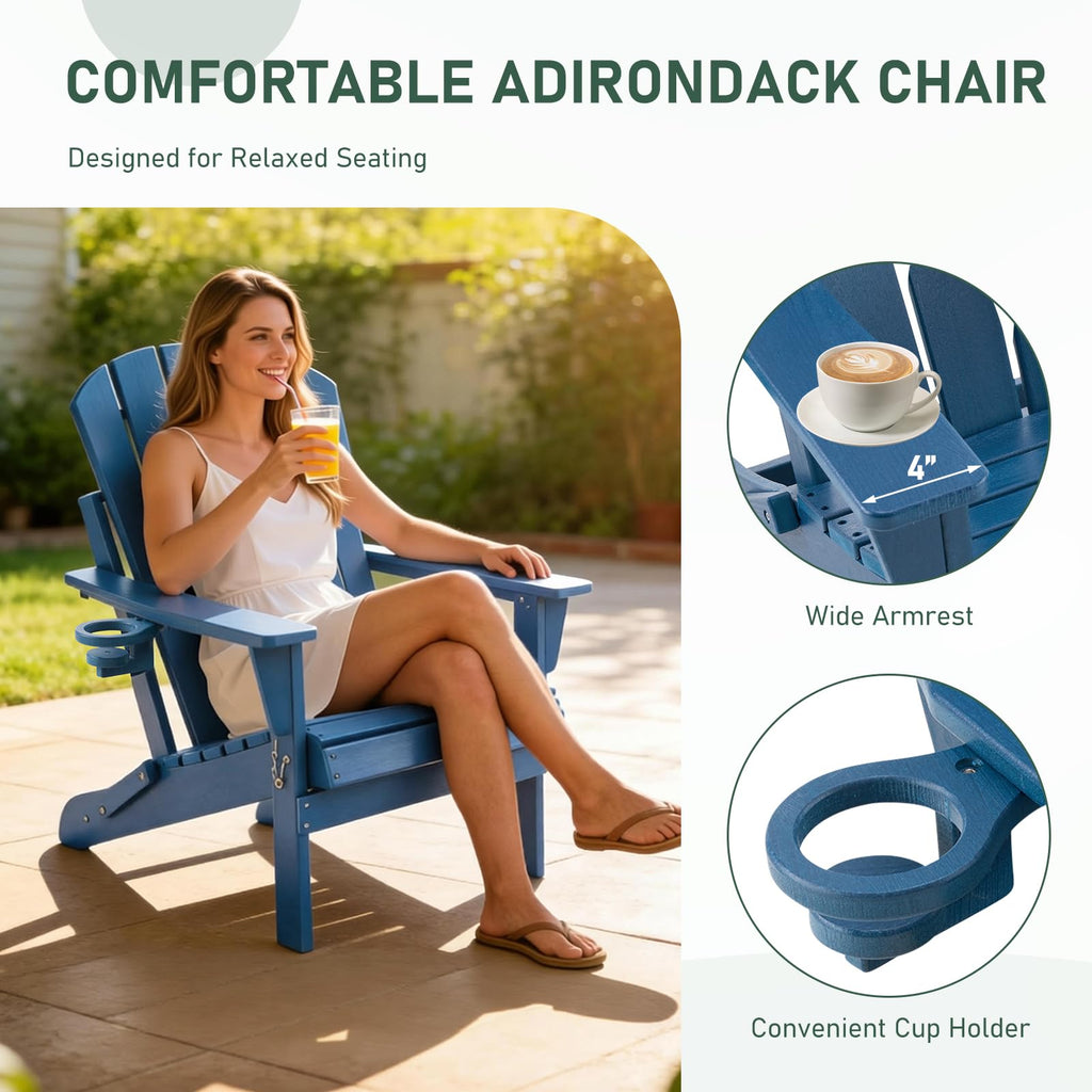 Folding Adirondack Chair with Cup Holders L223111