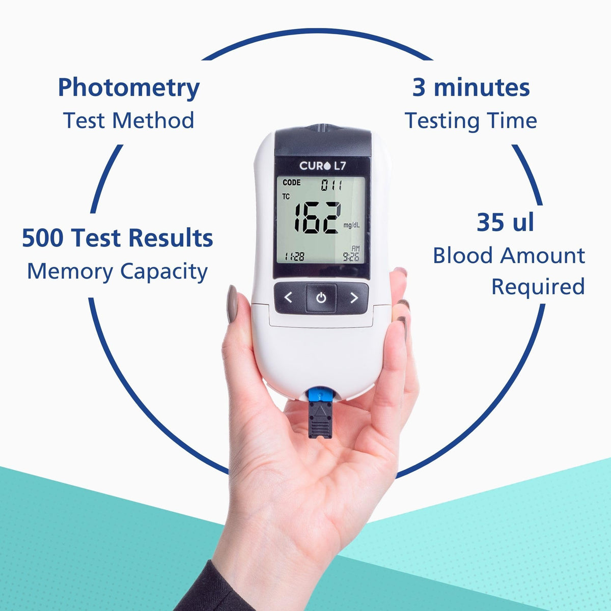Blood Cholesterol Testing Kit with Test Strips and Lancets S882279