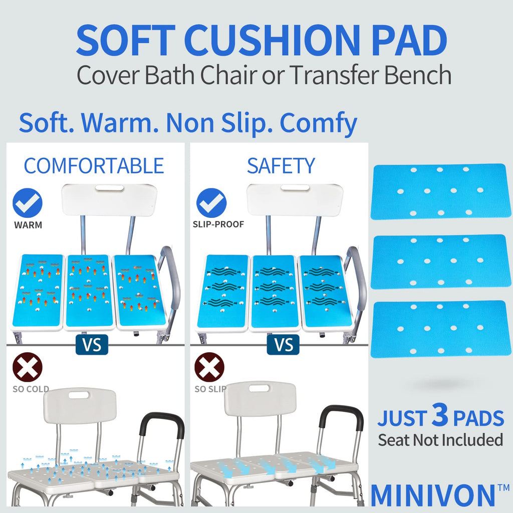 3 PCS Anti-Skid Shower Chair Mats with Adhesive Backing A6449