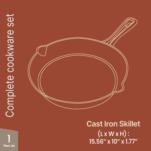 10" Pre Seasoned Cast Iron Skillet with Glass Lid Y8337