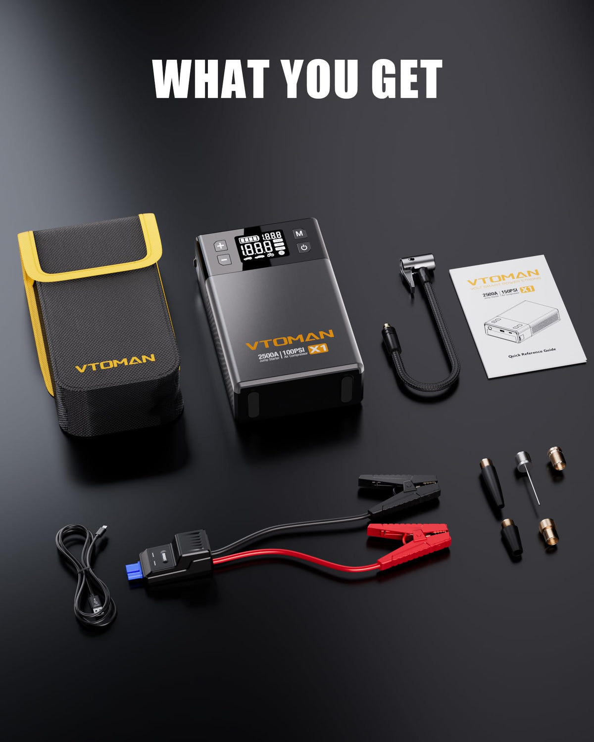 2500A Jump Starter with 150PSI Air Compressor T18028