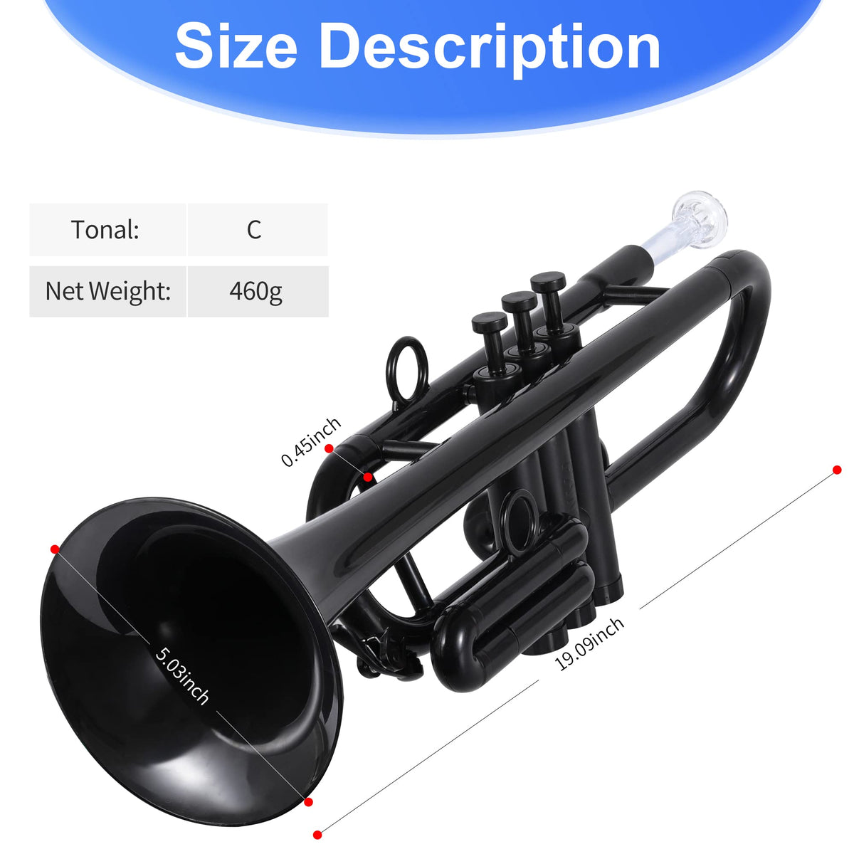 Plastic Trumpet Black C630633
