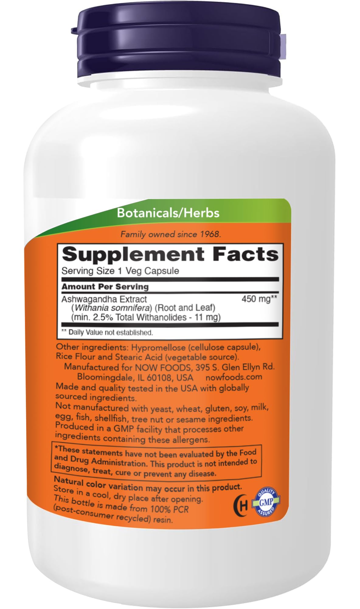 Ashwagandha Extract 450 mg Vegan 240 Veg Capsules V528