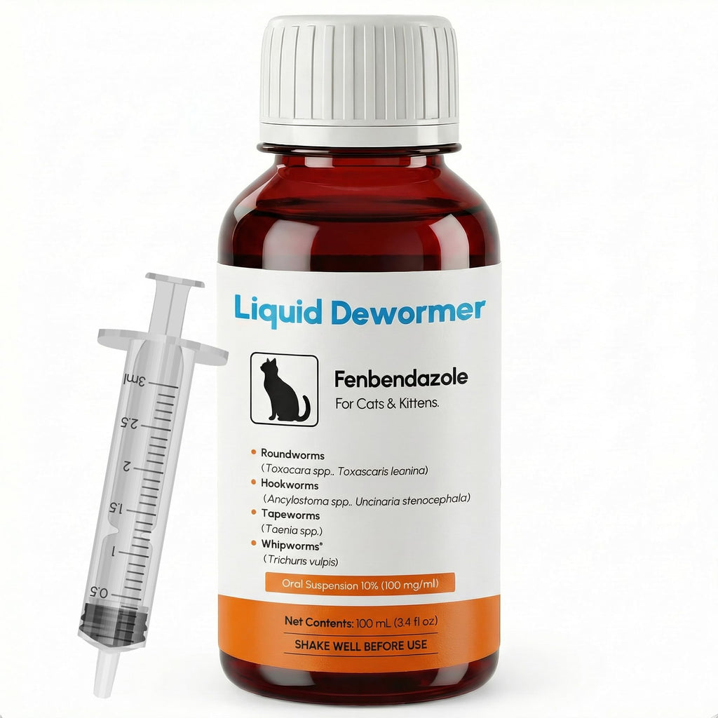 Liquid Fenbendazole Dewormer for Cats & Kittens 100ml O80572