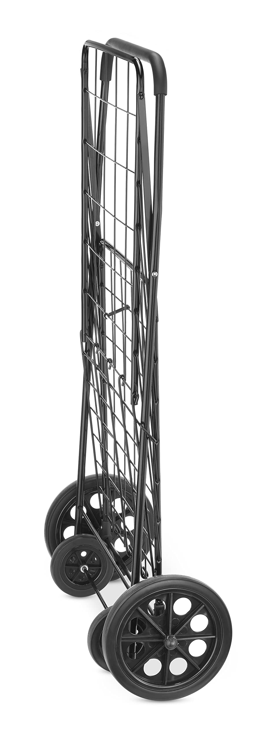 Extra Large Foldable Shopping Cart with Wheels, 100 Lb Capacity, Steel Frame, Black H110505