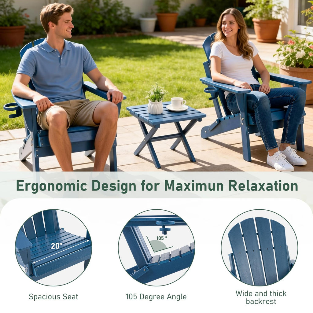 Folding Adirondack Chair with Cup Holders L223111