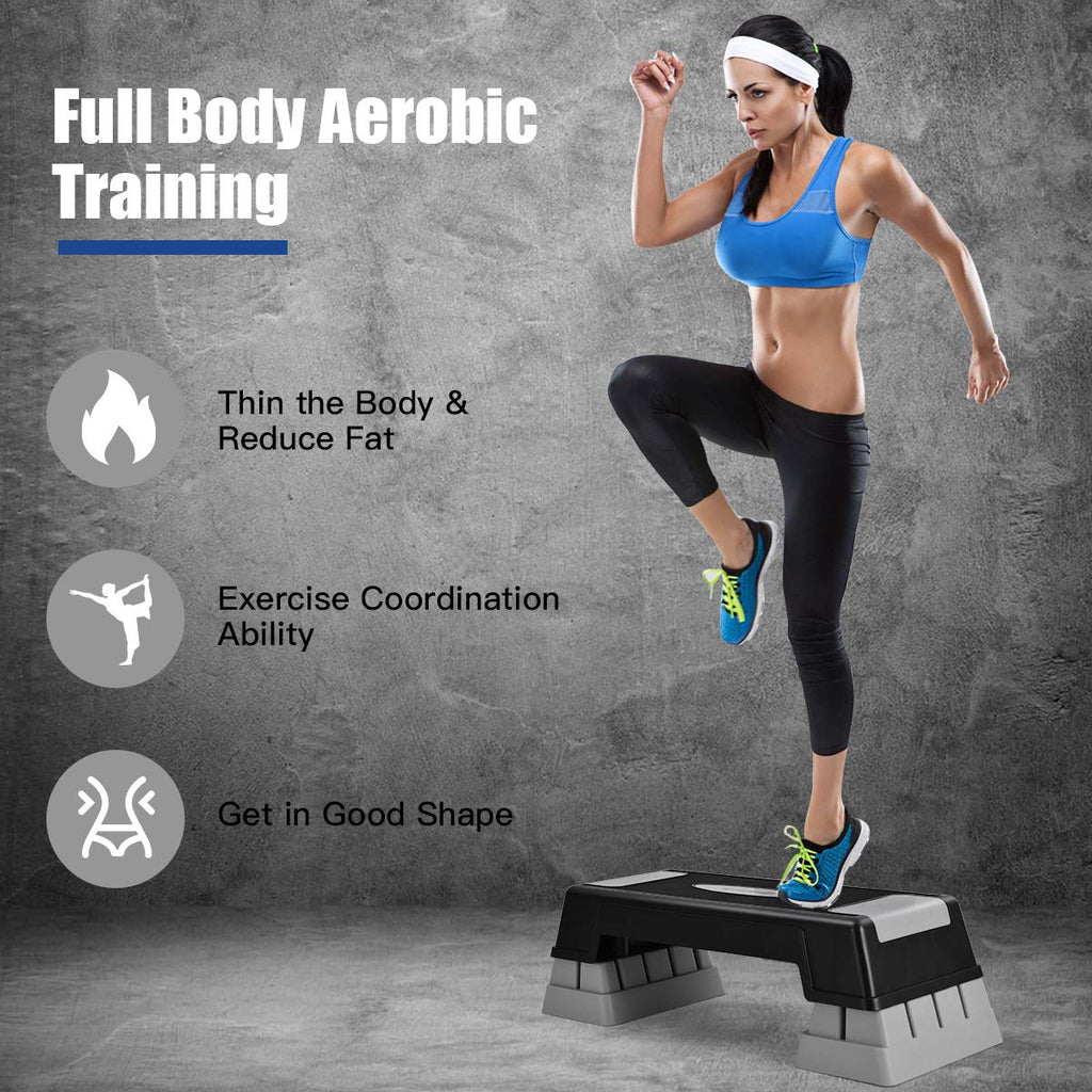 30'' Height Adjustable Aerobic Stepper with Risers S575