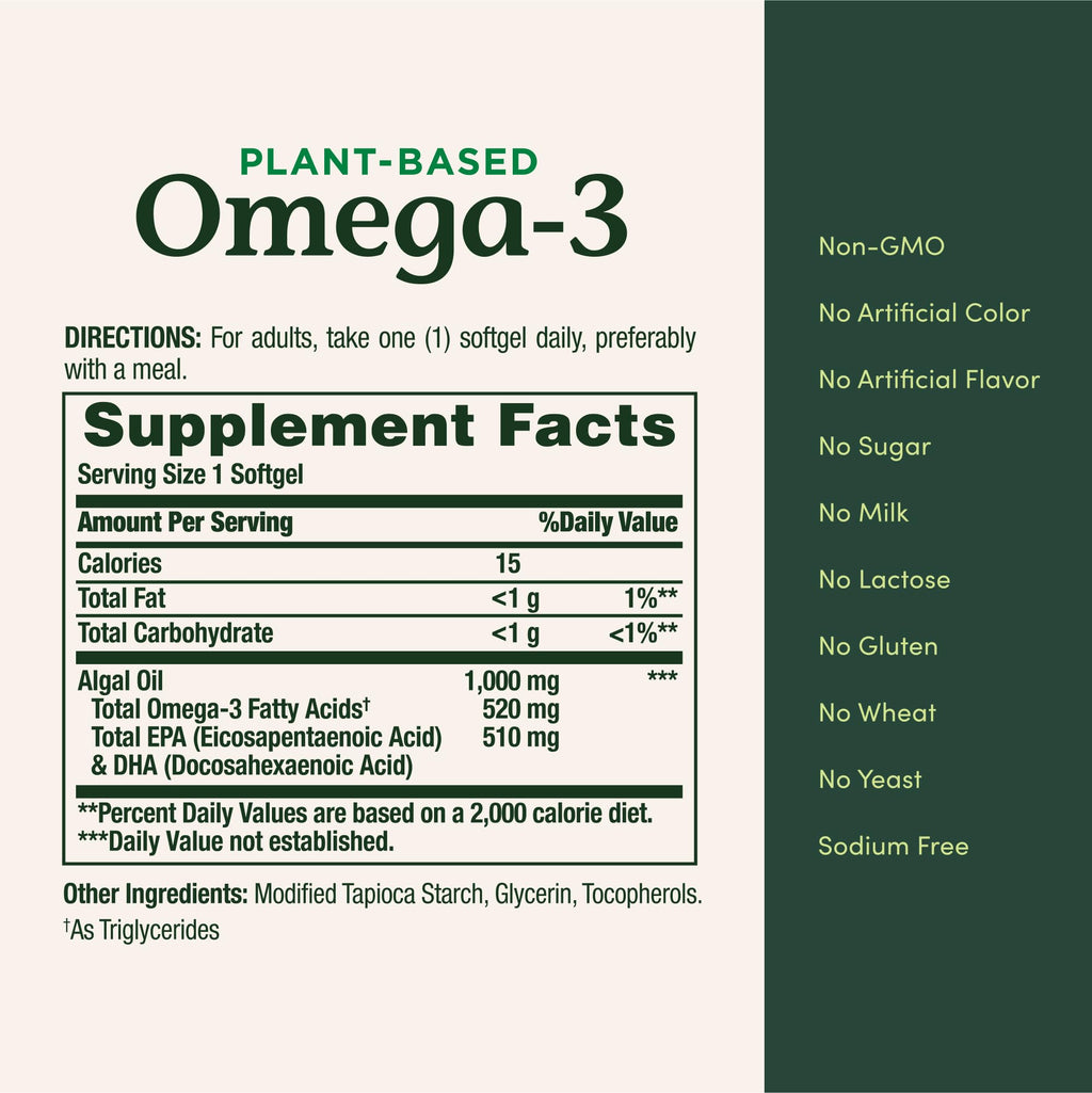 Plant-Based Omega 3 Fatty Acid Supplement 30 Ct P97097