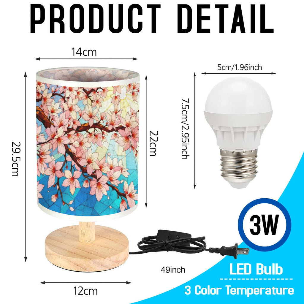 Cherry Blossom Table Lamp LED 3-Color Wood Base K221758