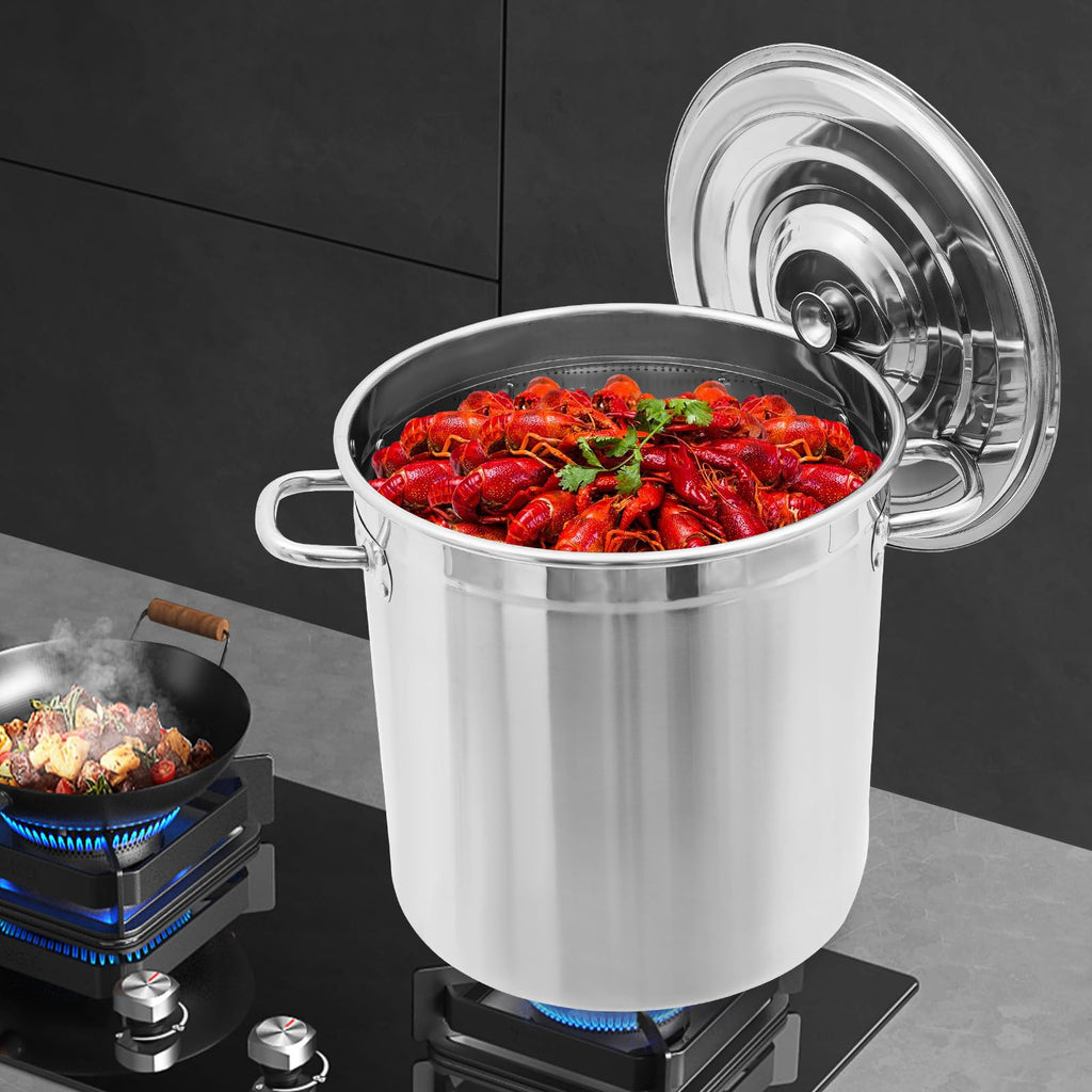 78 Qt Stainless Steel Stock Pot with Lid P777