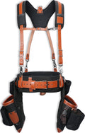 Top-Grain Leather Tool Belt With Suspenders T949