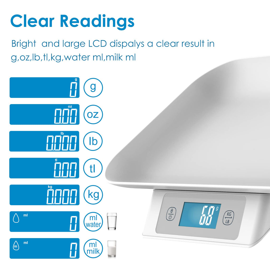 Digital Pet Scale for Small Cats and Animals Grey W737