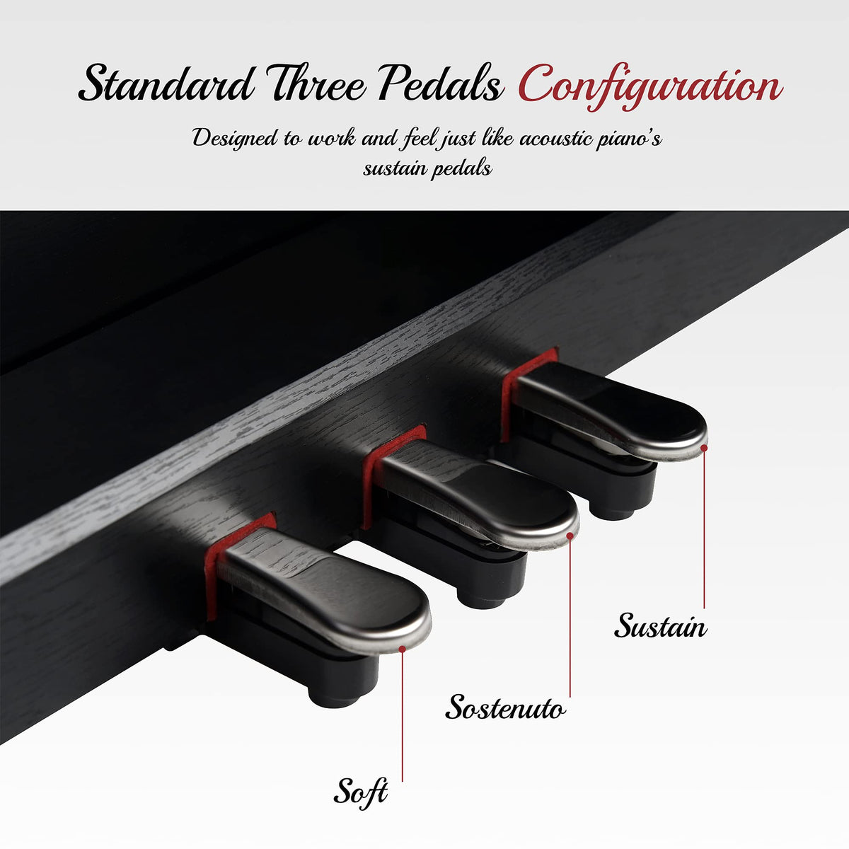 88 Keys Weighted Hammer Action Digital Piano with Stand, Pedals and Black I637