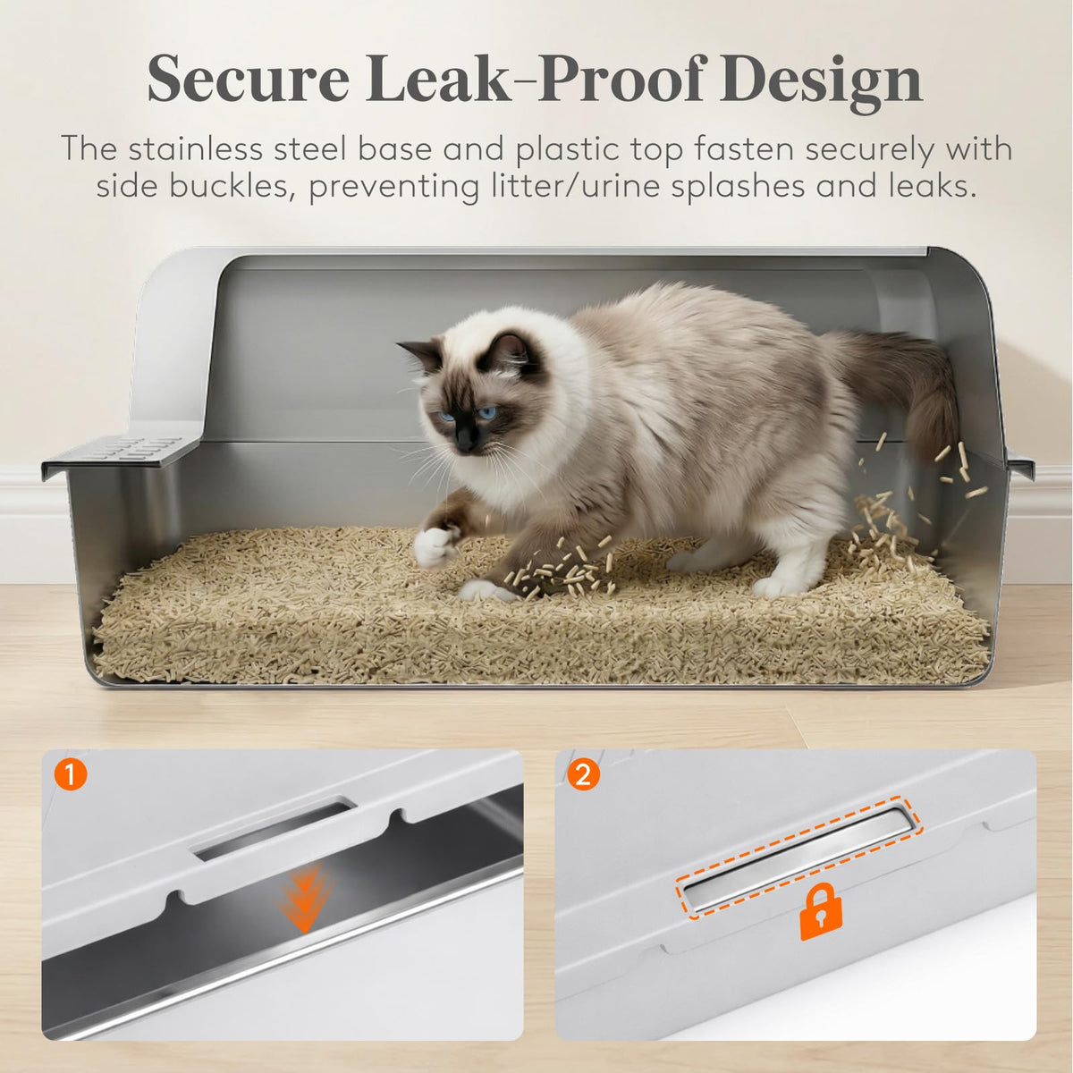 XL Stainless Steel Cat Litter Box I24278