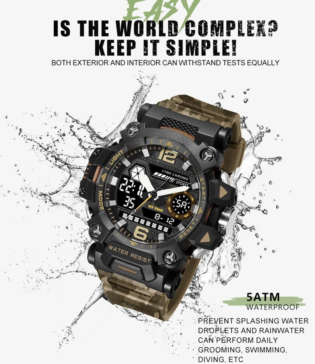 Water Resistant LED Digital Wrist Watch L72009