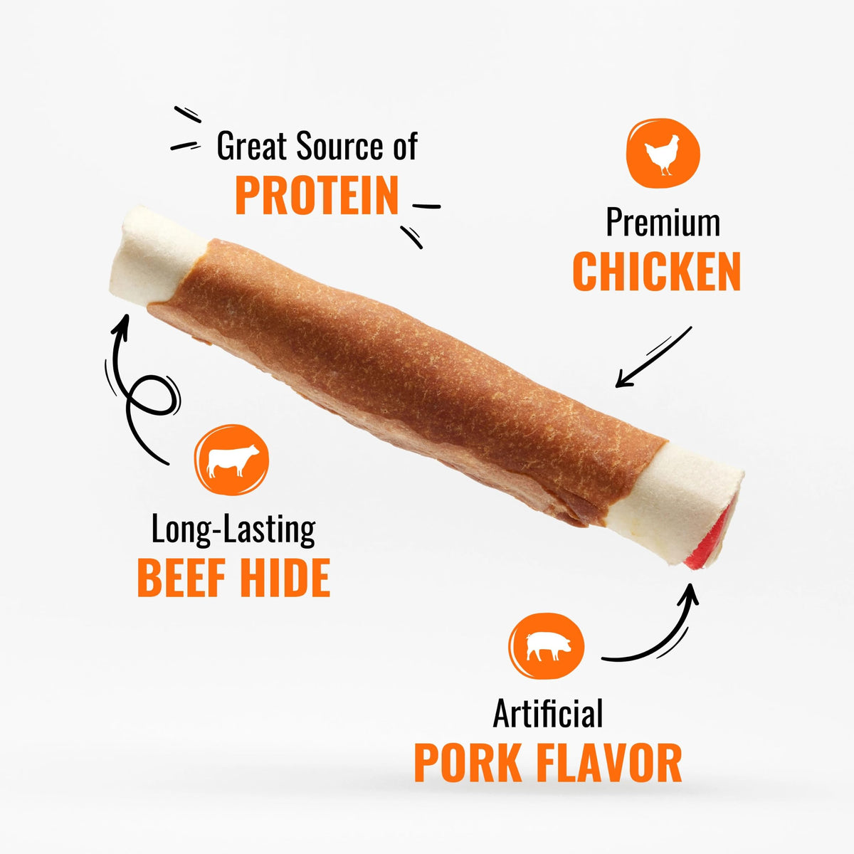 Long-Lasting Dog Treat for Large Dogs, 6 Count E313