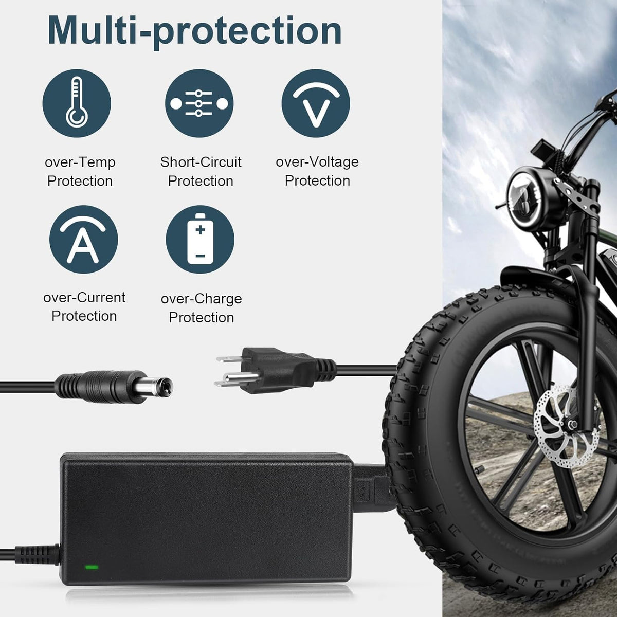 42V 2A Electric Scooter Charger with 7 Plugs P3129