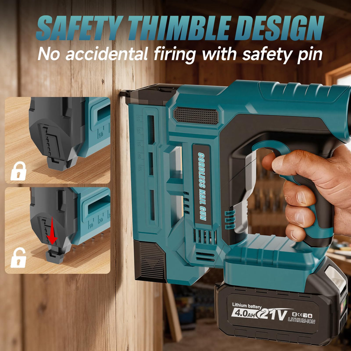18 Gauge 2 in 1 Cordless Brad Nailer & Staple Gun V45739