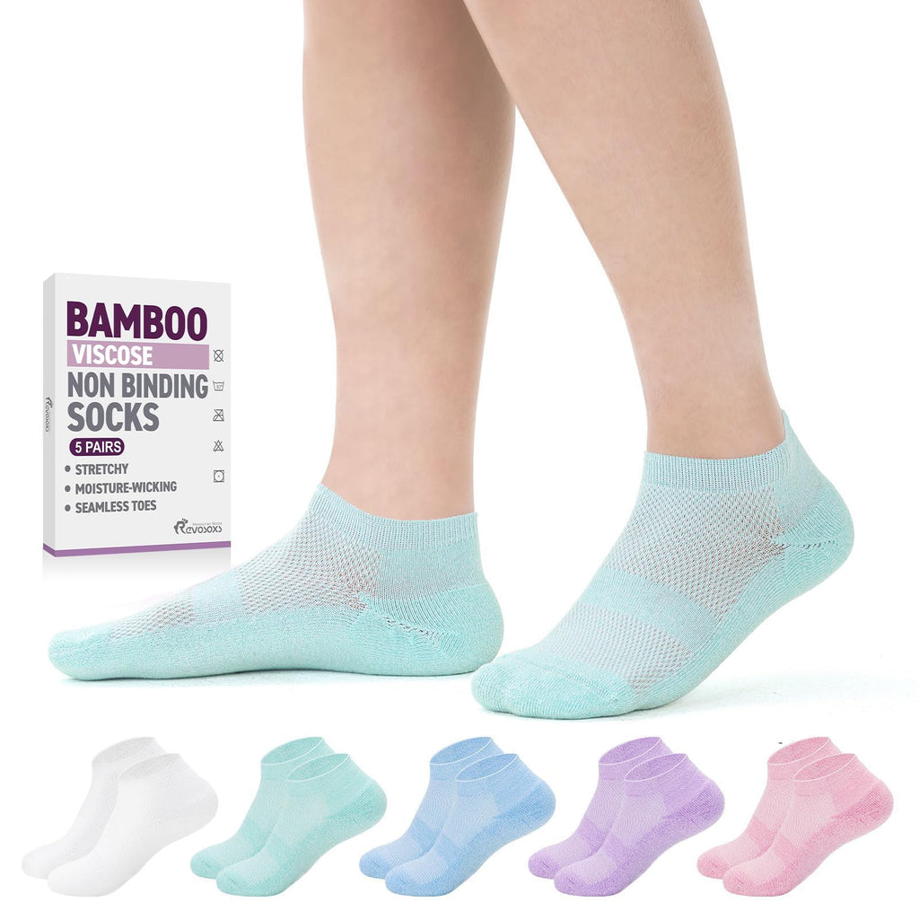 5 Pairs Non-Binding Low Cut Diabetic Socks Size 9-11 I2969