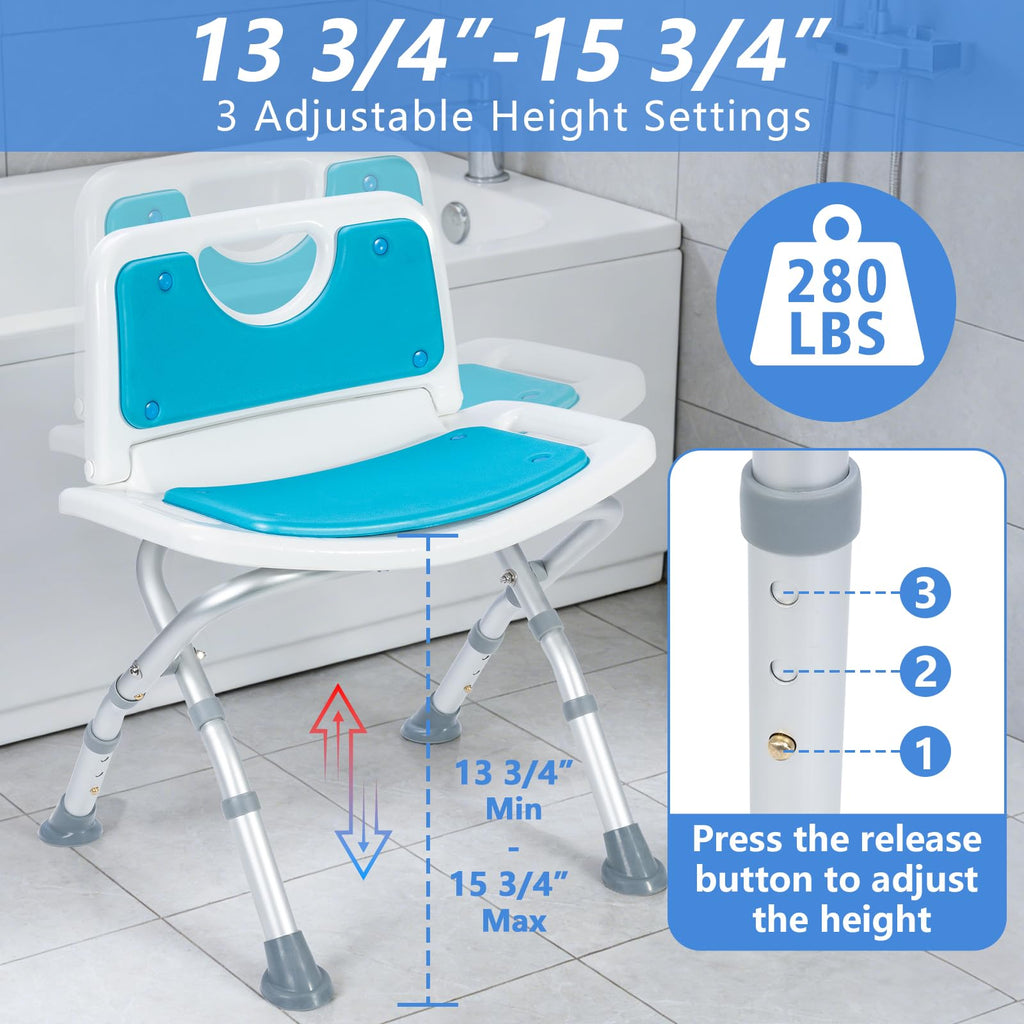 Folding Shower Chair with EVA Padded Seat F350833
