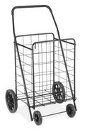 Extra Large Foldable Shopping Cart with Wheels, 100 Lb Capacity, Steel Frame, Black H110505