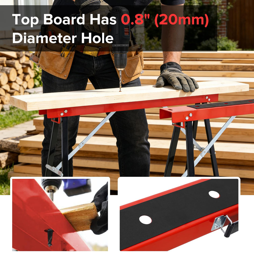 Heavy Duty 2-Pack Folding Sawhorse M8836