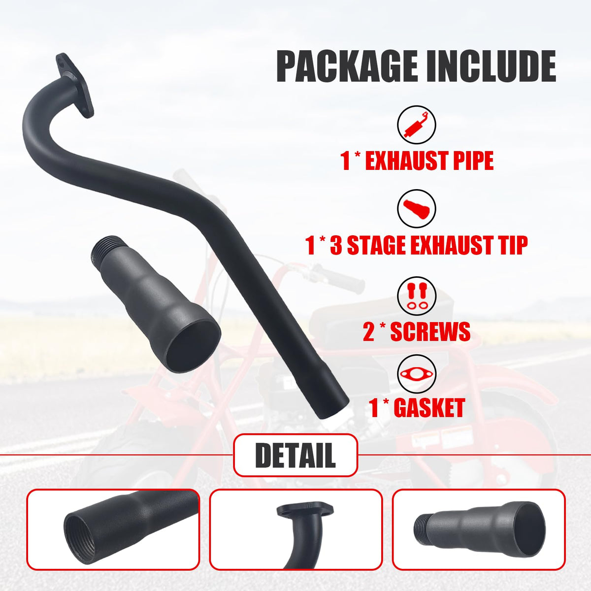 Mini Bike Exhaust Pipe Muffler Black Z656
