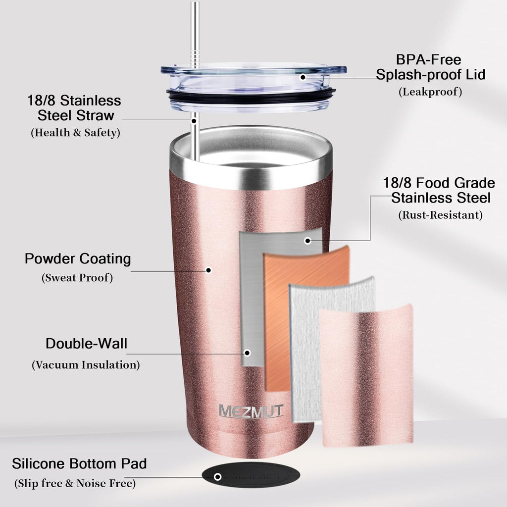20oz Insulated Tumbler with Lid Straw A75844