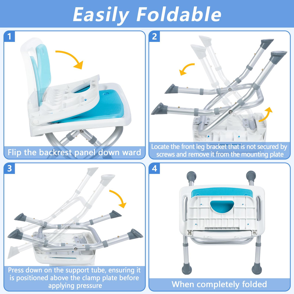 Folding Shower Chair with EVA Padded Seat F350833