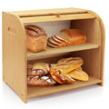 Bamboo 2-Tier Roll-Top Bread Box L6072