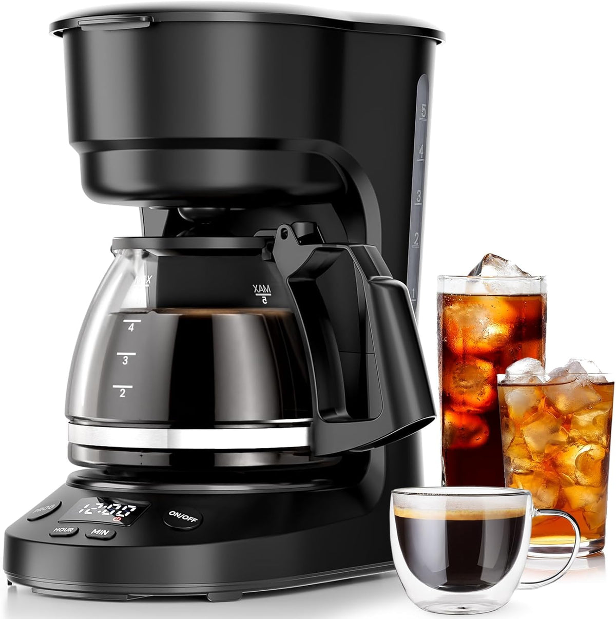 5 Cup Drip Coffee Maker with Timer V423774