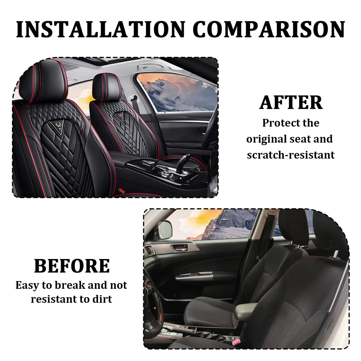 Waterproof Nappa Leather Full Set Car Seat Covers H9498