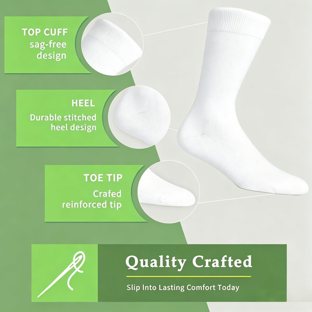 Women's 6 Pairs Bamboo Viscose Crew Socks I1843