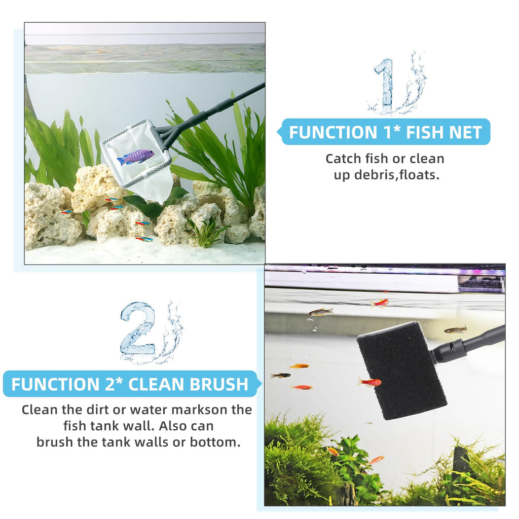 Aquarium Gravel Cleaner Kit with Water Hose Controller Clamp L1599