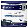 Black Large Adult Diapers with Tabs, 4 Count I712182