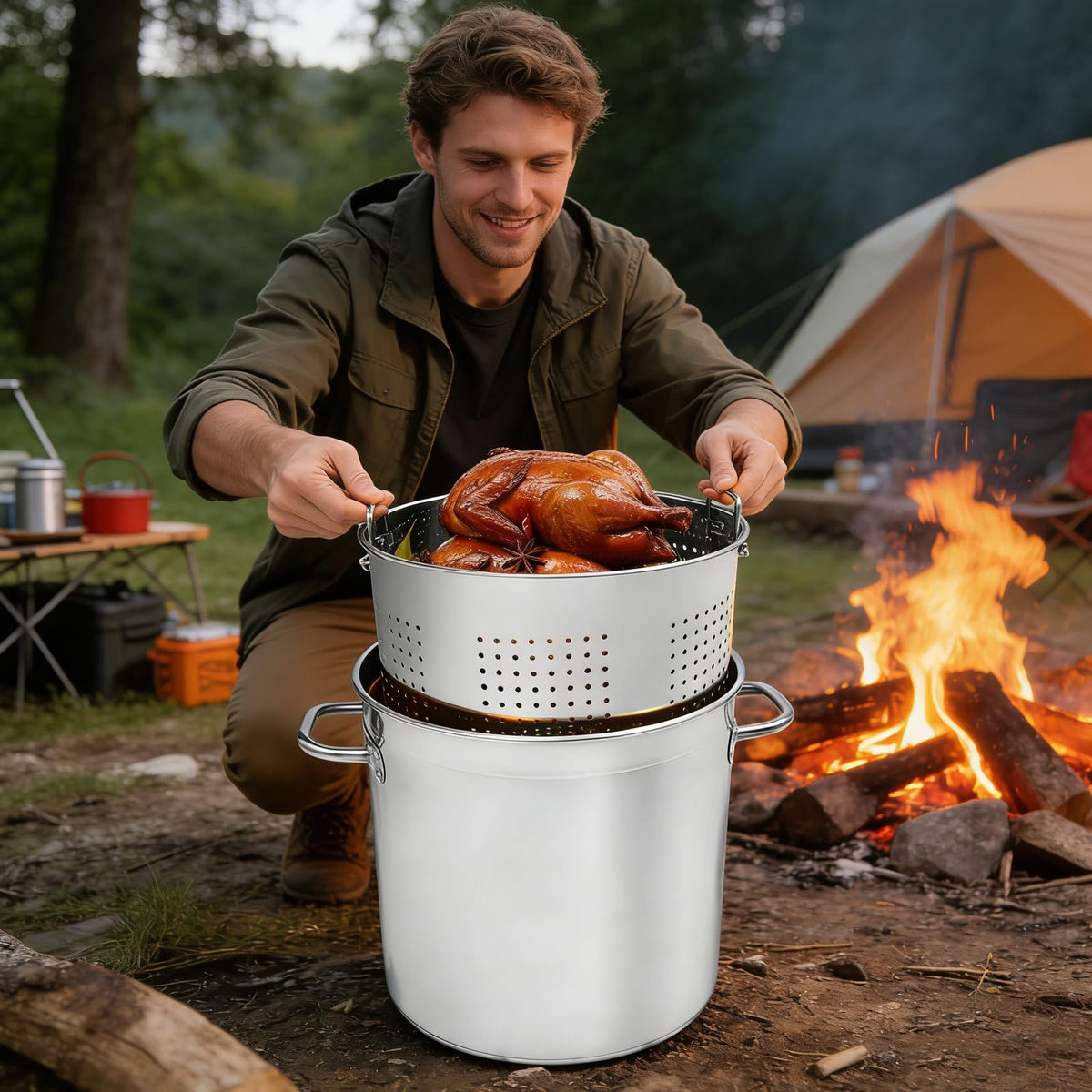 78 Qt Stainless Steel Stock Pot with Lid P777