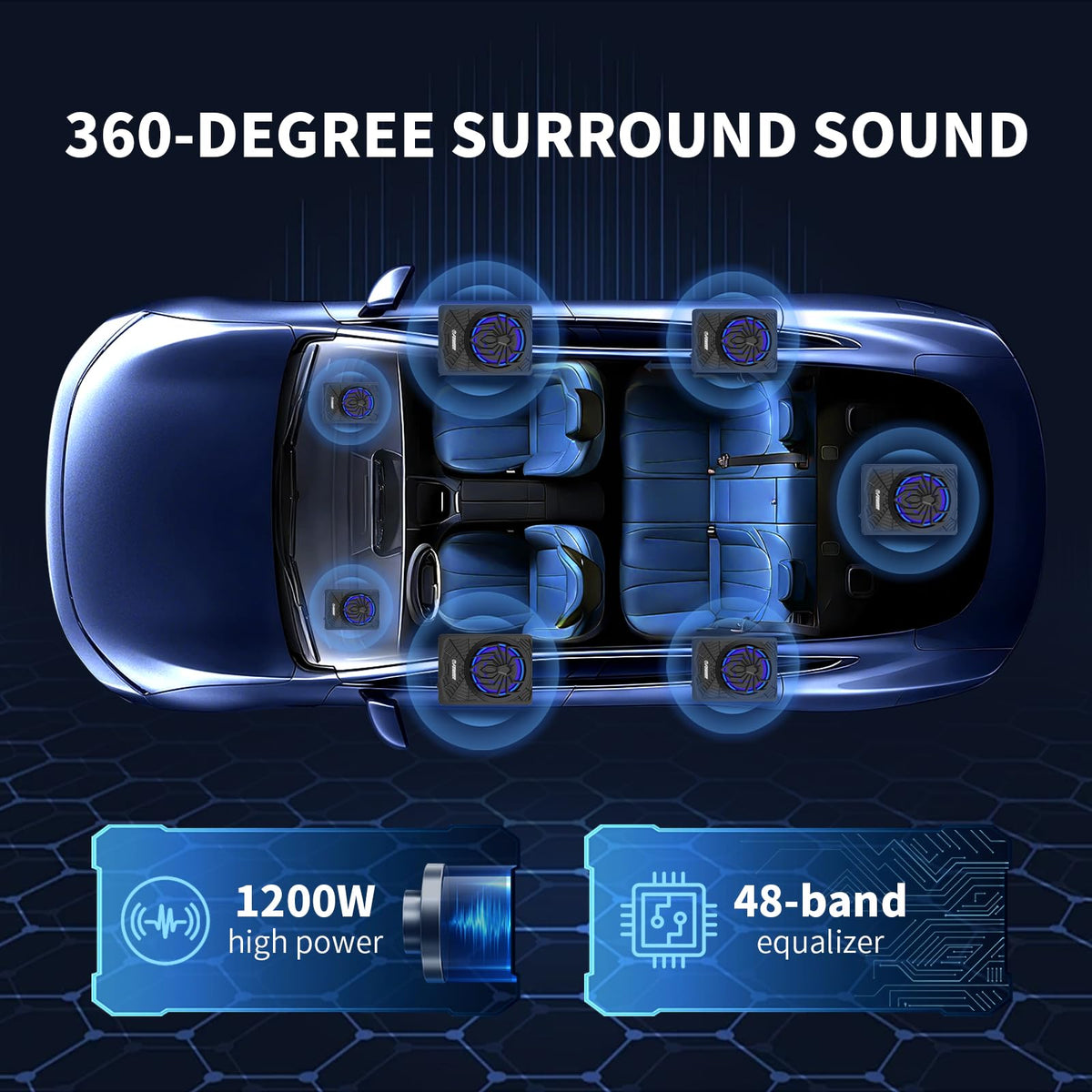1200W Slim Underseat Subwoofer and Amp Package J59239